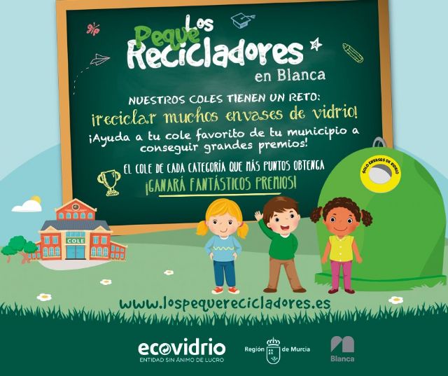 Los centros educativos de Blanca se suman a la campaña 'Los Peque Recicladores' para fomentar el reciclaje de vidrio